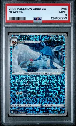 2025 POKEMON SIMPLIFIED CHINESE CBB2 C-GEM PACK VOL 2 #05 GLACEON PSA 9 - Image 1