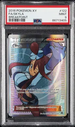 2016 POKEMON XY BREAKPOINT #122 FULL ART/SKYLA PSA 9 - Image 1