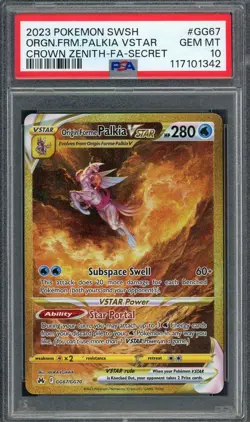 PSA 10 Origin Forme Palkia VSTAR Crown Zenith GG67/GG70 Holo Pokemon Card B17 - Image 1