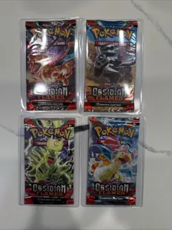 Pokemon Obsidian Flames Booster Packs Full Art Set Lot Of 4 - Image 1