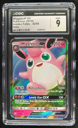 2019 Pokemon SM Hidden Fates Wigglytuff GX #42/68 CGC 9 - Image 1