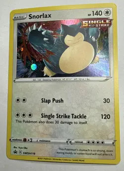 2021 Snorlax Cosmos Holo Black Star PROMO SWSH119 Pokemon Card TCG Near Mint - Image 3