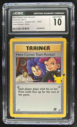 2021 Pokemon SWSH Here Comes Team Rocket! Classic Collection #15/82 CGC 10 - Image 1