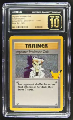 2021 Pokemon Imposter Professor Oak Classic Collection PRISTINE #73/102 CGC 10 - Image 1