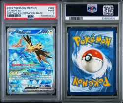 PSA 9 Zapdos ex SIR Pokemon 151 SV 202/165 Special Illustration Rare Card Mew - Image 3