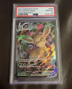 Pokemon Slab PSA 10 2021 Leafeon Ex Evolving Skies #8 Textured Full Art - Image 1