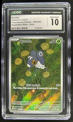 2025 Pokemon Phantasmal Flames Nymble Illustration Rare #096/094 CGC 10 - Image 1