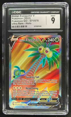 2022 Pokemon SWSH Pokemon GO Alolan Exeggutor V #071/078 CGC 9 - Image 1