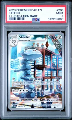 2023 Pokemon PAR EN Paradox Rift Steelix Illustration Rare #208 PSA 9 MINT - Image 1