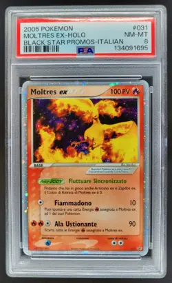 2005 Pokemon Moltres EX Holo Black Star Promos #031 Italian PSA 8 CG4 - Image 1