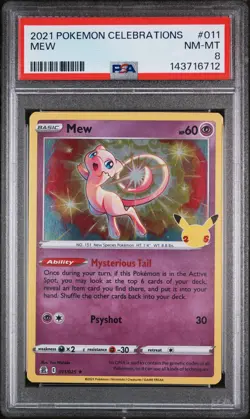 2021 POKEMON CELEBRATIONS #011 MEW PSA 8 - Image 1