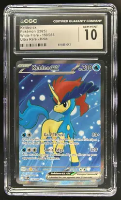 2025 Pokemon White Flare Keldeo ex Ultra Rare #159/086 CGC 10 - Image 1