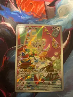 Pokemon TCG Minccino 182/162 Illustration Rare Holo SV05 Temporal Forces - Image 1