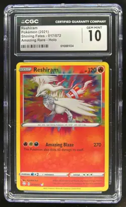 2021 Pokemon SWSH Shining Fates Reshiram #017/072 CGC 10 - Image 1