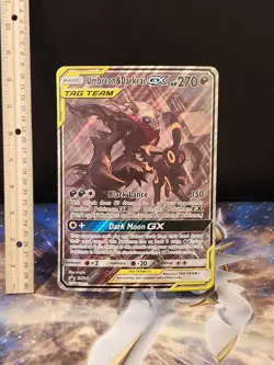 JUMBO Oversized Umbreon & Darkrai GX Tag Team Black Star Promo SM241 Pokemon NM - Image 1