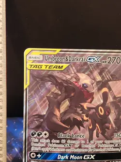 JUMBO Oversized Umbreon & Darkrai GX Tag Team Black Star Promo SM241 Pokemon NM - Image 3