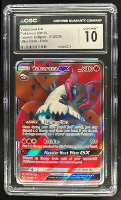 2019 Pokemon Sun & Moon Cosmic Eclipse Volcarona #213/236 CGC 10 - Image 1