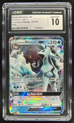 2017 Pokemon Sun & Moon Guardians Rising Alolan Ninetales #22/145 CGC 10 - Image 1