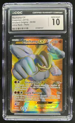 2015 Pokemon XY Ancient Origins Machamp #90/98 CGC 10 - Image 1