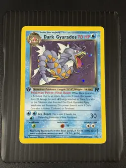 Pokemon TCG 1st Edition Dark Gyarados Team Rocket 8/82 Rare Holofoil Holo Card - Image 1