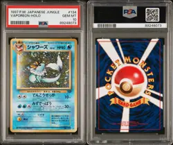 GEM MINT PSA 10 - 1997 Japanese Pokemon Jungle Vaporeon 134 Holo SWIRL - Image 5