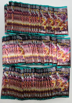 Lot of (90) Pokemon Korean SV3 Ruler of the Black Flame Booster Packs - Image 1