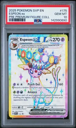 2025 POKEMON PRISMATIC EVOLUTIONS PREMIUM FIGURE COLLECTION ESPEON EX PSA 10 - Image 1