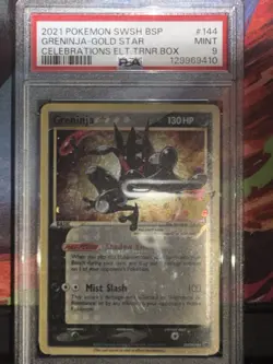 2021 POKEMON SWSH BLACK STAR PROMO #144 GRENINJA-GOLD STAR PSA 9 - Image 1