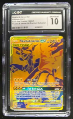 2016-19 Pokemon SM Black Star Promos Pikachu & Zekrom Tag Team #SM248 CGC 10 - Image 1