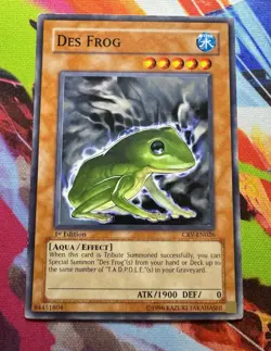 Yugioh! Des Frog - CRV-EN026 - Common - 1st Edition Lightly Played / NM Card - Image 1