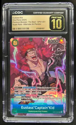 2024 One Piece Eustass Captain Kid Super Rare Alternate Art #OP01-051 CGC 10 - Image 1