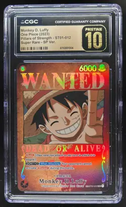 2023 One Piece Monkey.D.Luffy Pillars Of Strength Super Rare #ST01-012 CGC 10 - Image 1