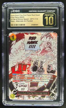2025 One Piece Gum-Gum Fire-Fist Pistol Red Hawk PRISTINE #OP11-114 CGC 10 - Image 1