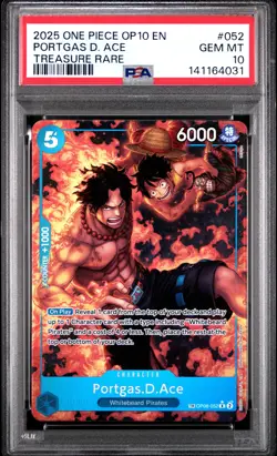 2025 ONE PIECE OP10-ROYAL BLOOD TREASURE RARE #052 PORTGAS D. ACE PSA 10 - Image 1