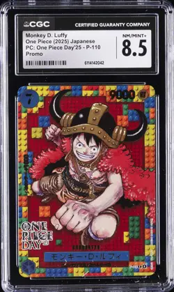 2025 ONE PIECE JPN PC: ONE PIECE DAY'25 PROMO #P-110 MONKEY D. LUFFY CGC 8.5 - Image 1