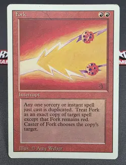 MTG Fork- DAMAGED -3rd Edition Magic the Gathering Card # 153 - Image 1