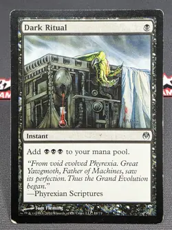 MTG Dark Ritual- DAMAGED -Duel Decks: Phyrexia vs. the Coalition Magic Card # 18 - Image 1