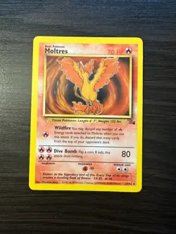 Moltres Fossil 27/62 Rare Vintage Pokemon TCG Card - Image 1