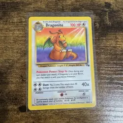 Pokemon Dragonite 19/62 Fossil Unlimited Rare Regular 100 HP Slam Card - Image 1