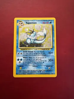 Vaporeon 12/64 No Symbol Misprint Error Holo Rare Jungle Pokemon Card LP - Image 1