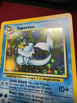 Vaporeon 12/64 No Symbol Misprint Error Holo Rare Jungle Pokemon Card LP - Image 4