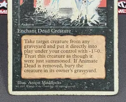 MTG Animate Dead- DAMAGED -4th Edition Magic the Gathering Card # 118 - Image 4