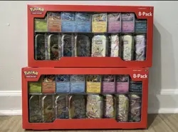 Pokemon Prismatic Evolutions 8 Mini-Tins Promo Cards Costco 2-Pack - NEW IN HAND - Image 1