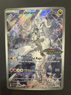 Pokemon TCG N's Reshiram Card 167/159 Journey Together Stamped Promo - Image 1