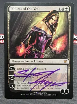 MTG Liliana of the Veil- Signed -Innistrad Magic the Gathering Card # 105 - Image 1