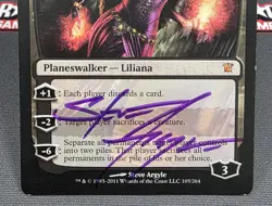 MTG Liliana of the Veil- Signed -Innistrad Magic the Gathering Card # 105 - Image 4