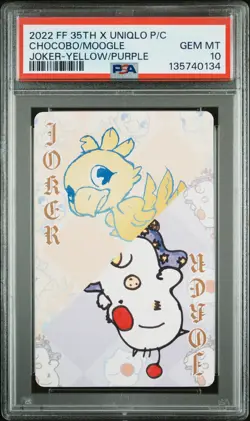 2022 FINAL FANTASY 35TH X UNIQLO PLAYING CARDS CHOCOBO/MOOGLE PSA 10 - Image 1