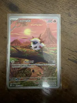 Pokemon TCG Larvesta Black Bolt Full Art Illustration Card IR 99/086 - Image 1