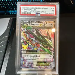PSA 7 M Rayquaza EX 76/108 Classic Collection Celebrations Pokemon Card 2021 - Image 1