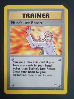 Blaine's Last Resort 105/132 Trainer - Gym Heroes Set - Pokemon Card - Miscut - Image 1